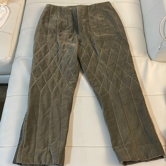 Vintage Adolfo at saks fifth Avenue gray velvet quilted handmade matching set - Picture 2 of 8